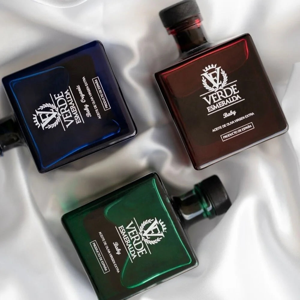 Pack Bebé Verde Esmeralda | 3x100ml AOVE Picual, Royal y Ecológico