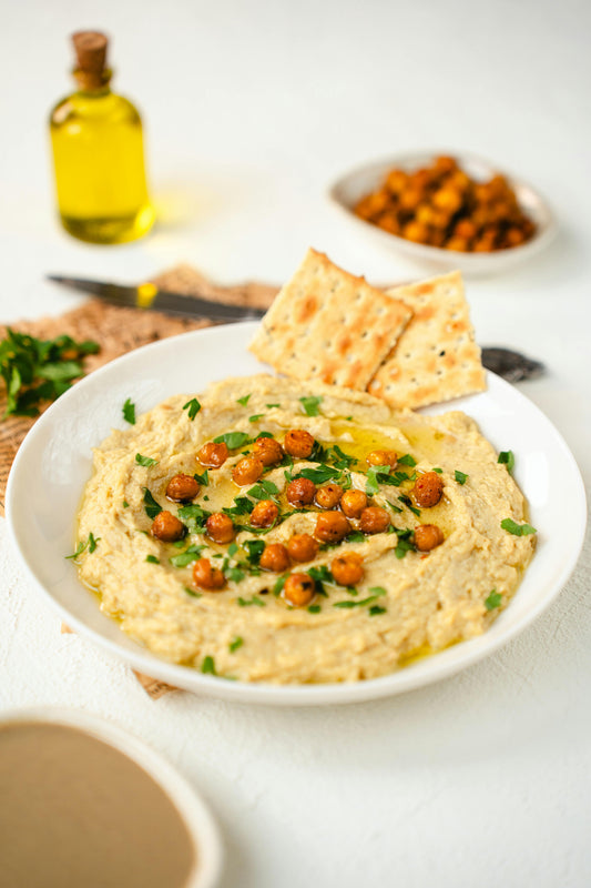 Basil-Infused Hummus with Elizondo Nº 3 Premium Picual