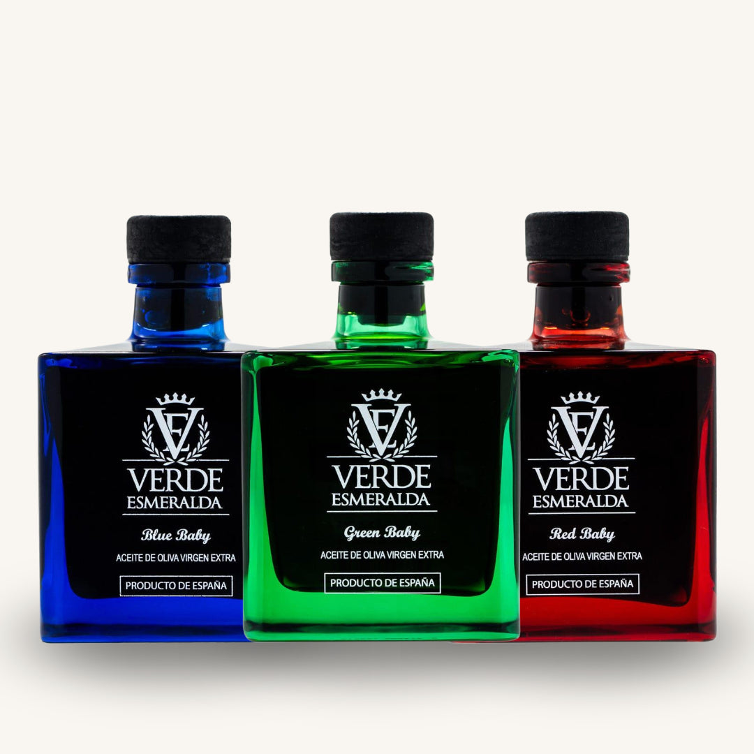 Verde Esmeralda Baby Pack | 3x100ml Picual, Royal & Organic EVOO