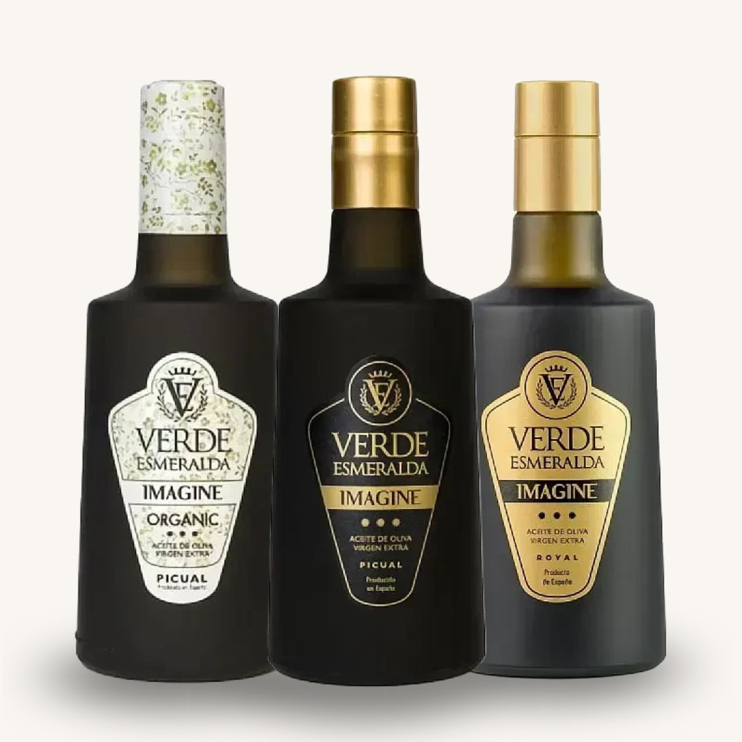 Verde Esmeralda Imagine Pack | 3x500ml Picual, Royal & Organic EVOO